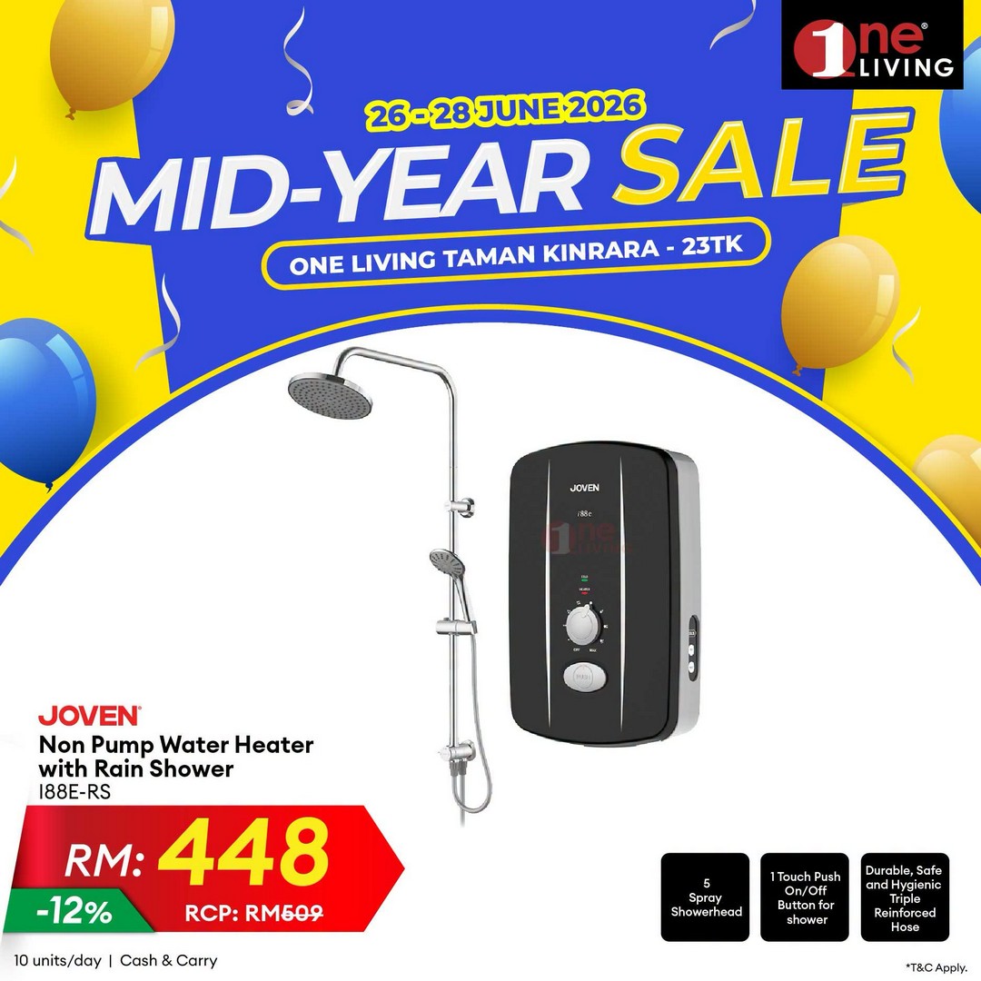 One-Living-Malaysia-Mid-Year-Sale-at-Taman-Kinrara-9 26-28 June 2026: One Living Malaysia Mid Year Sale at Taman Kinrara – Massive Discounts on Air Conditioners, Fans and Water Heaters Promotion