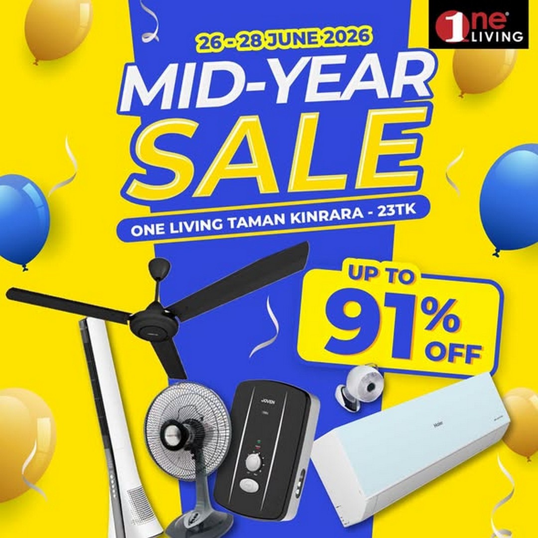 One-Living-Malaysia-Mid-Year-Sale-at-Taman-Kinrara 26-28 June 2026: One Living Malaysia Mid Year Sale at Taman Kinrara – Massive Discounts on Air Conditioners, Fans and Water Heaters Promotion