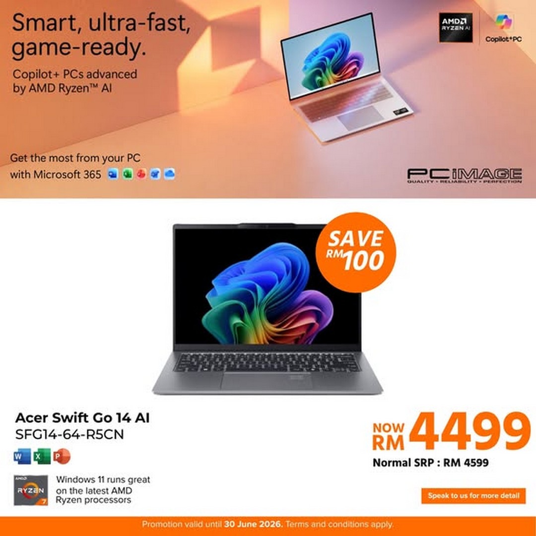 PC-Image-AMD-Ryzen-AI-Copilot-Laptop-Mega-Savings-Up-to-2 Now till 30 June 2026: PC Image, AMD Ryzen AI Copilot+ Laptop Mega Savings Up to RM3,500 Sale Promotion – High Performance Deals for Work, Study and Gaming
