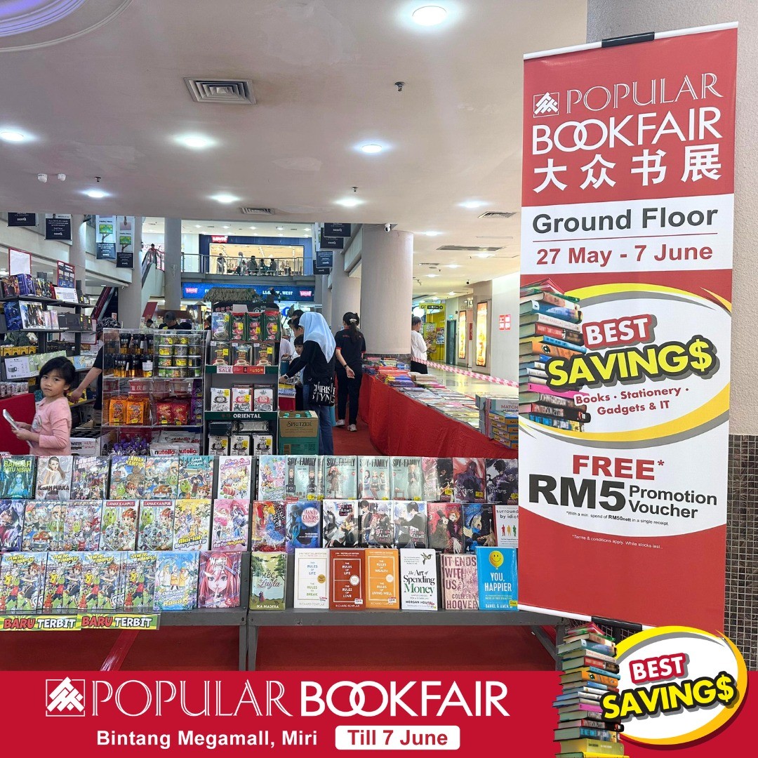 POPULAR-Bookfair-Bintang-Megamall-Miri-Promotion-11-1 27 May – 7 June 2026: POPULAR Bookfair Bintang Megamall Miri Promotion – Enjoy 20% Rebate on Books, RM5 Voucher Rewards, Up to 50% PWP Savings and Exclusive Member Gifts