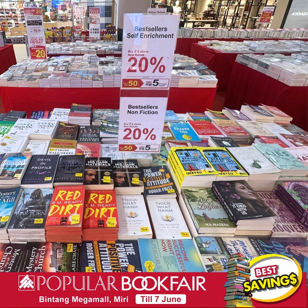 POPULAR-Bookfair-Bintang-Megamall-Miri-Promotion-12-1 27 May – 7 June 2026: POPULAR Bookfair Bintang Megamall Miri Promotion – Enjoy 20% Rebate on Books, RM5 Voucher Rewards, Up to 50% PWP Savings and Exclusive Member Gifts