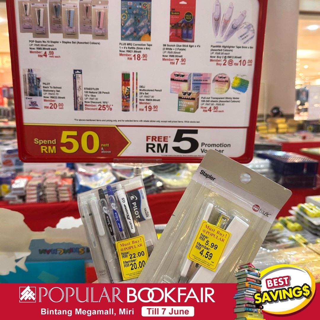 POPULAR-Bookfair-Bintang-Megamall-Miri-Promotion-6-1 27 May – 7 June 2026: POPULAR Bookfair Bintang Megamall Miri Promotion – Enjoy 20% Rebate on Books, RM5 Voucher Rewards, Up to 50% PWP Savings and Exclusive Member Gifts
