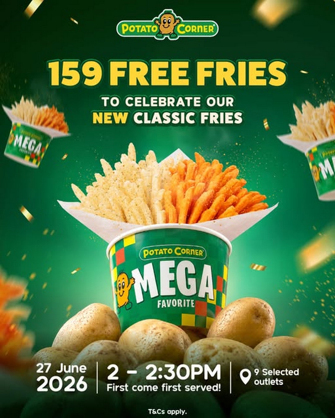 Potato-Corner-Malaysia-Classic-Fries-Comeback-Promotion 27 June 2026: Potato Corner Malaysia Classic Fries Comeback Promotion – 159 FREE Large Classic Fries Giveaway at Selected Outlets Nationwide