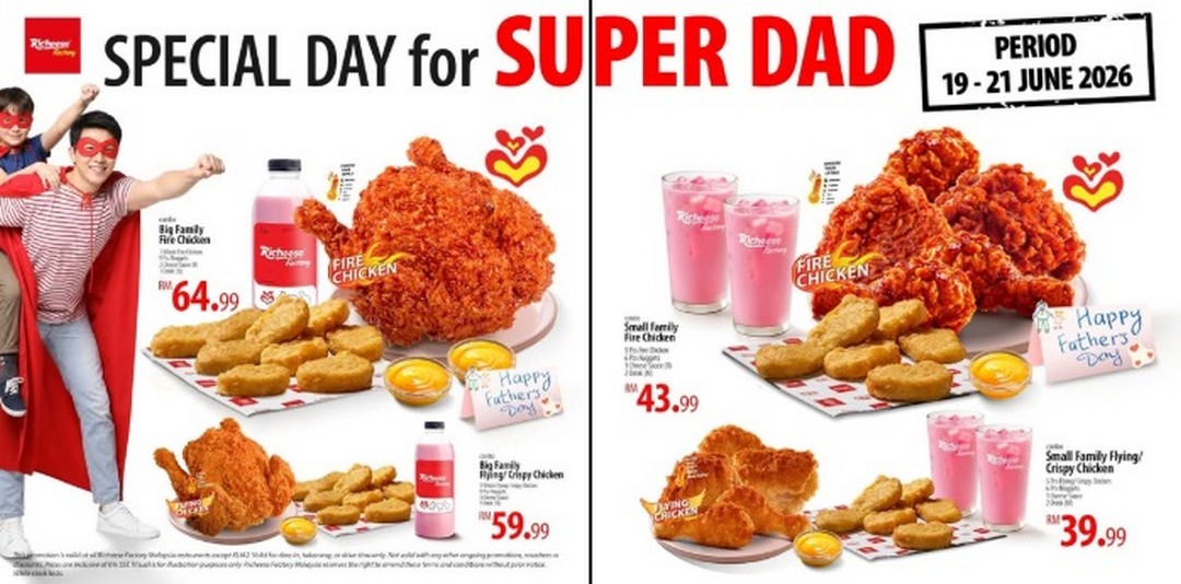 Richeese-Factory-Malaysia-Fathers-Day-Chicken-Combo-Promotion 19–21 June 2026: Richeese Factory Malaysia, Father’s Day Chicken Combo Promotion – Crispy, Fire Chicken & Whole Chicken Deals from RM39.99