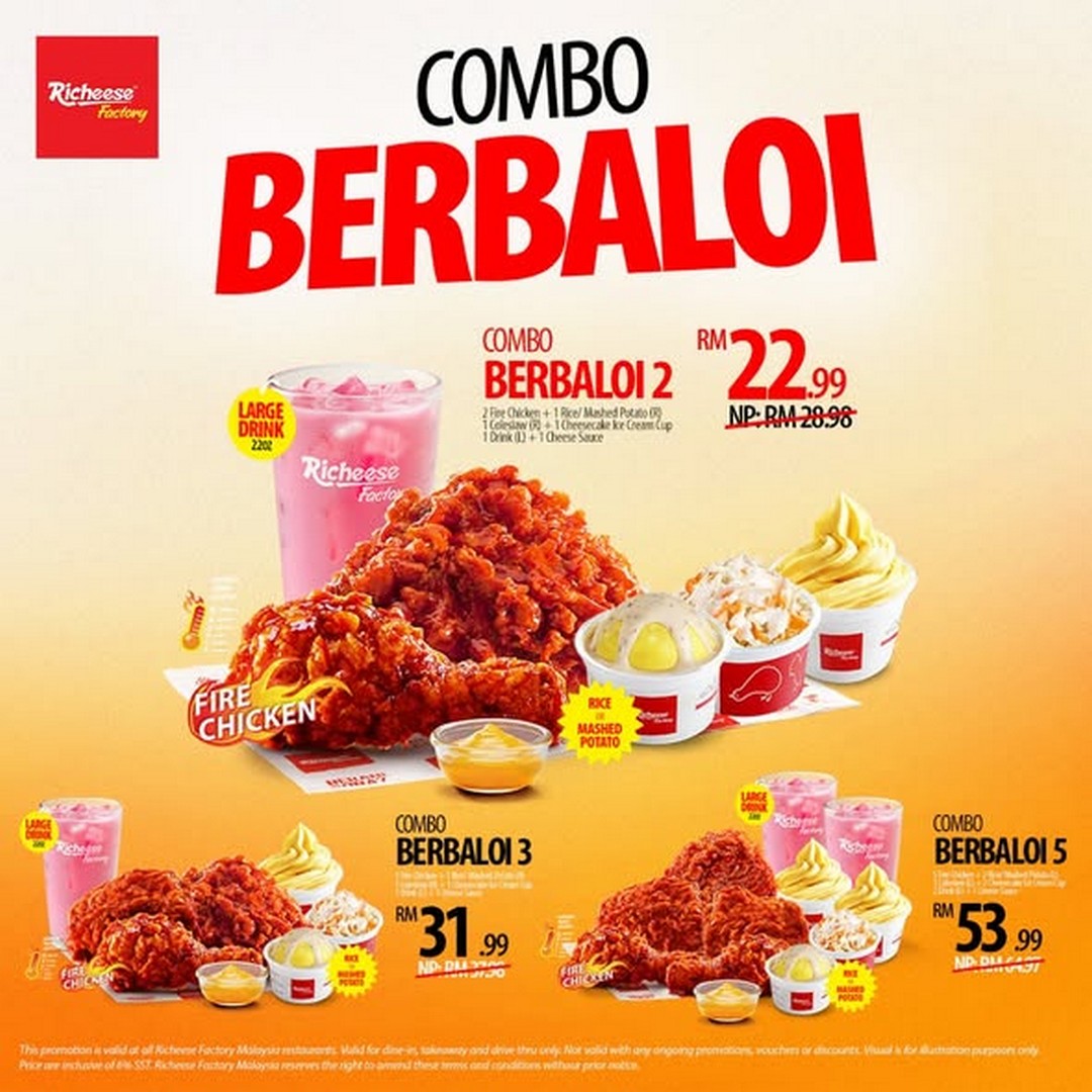 Richeese-Factory-Malaysia-June-Deals-Unlocked-1 12 June 2026 onwards: Richeese Factory Malaysia June Deals Unlocked, Promotion on Fire Chicken Combos with Free Chicken Bites, Drink Upsize and Ice Cream Giveaway