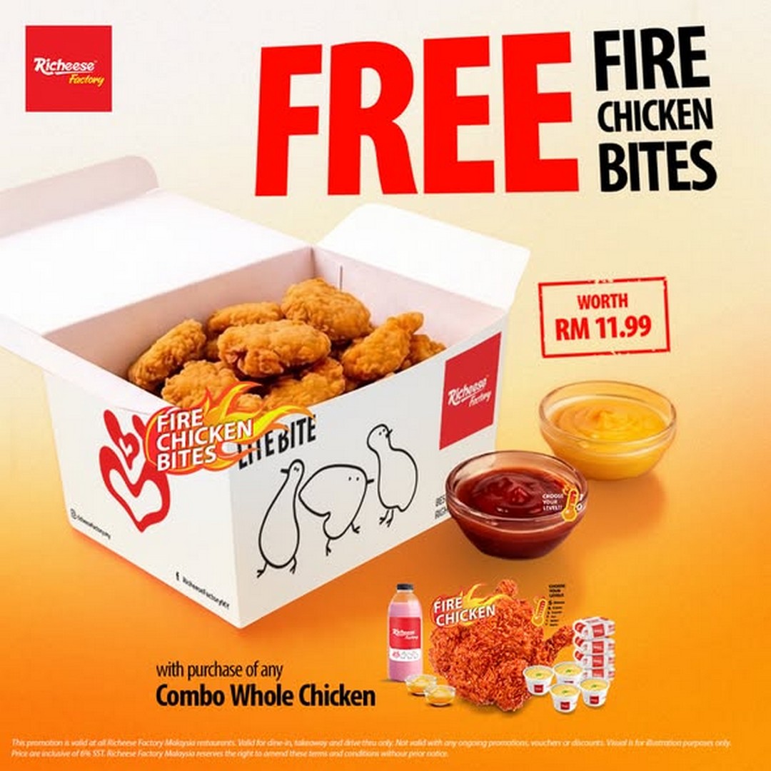 Richeese-Factory-Malaysia-June-Deals-Unlocked-2 12 June 2026 onwards: Richeese Factory Malaysia June Deals Unlocked, Promotion on Fire Chicken Combos with Free Chicken Bites, Drink Upsize and Ice Cream Giveaway
