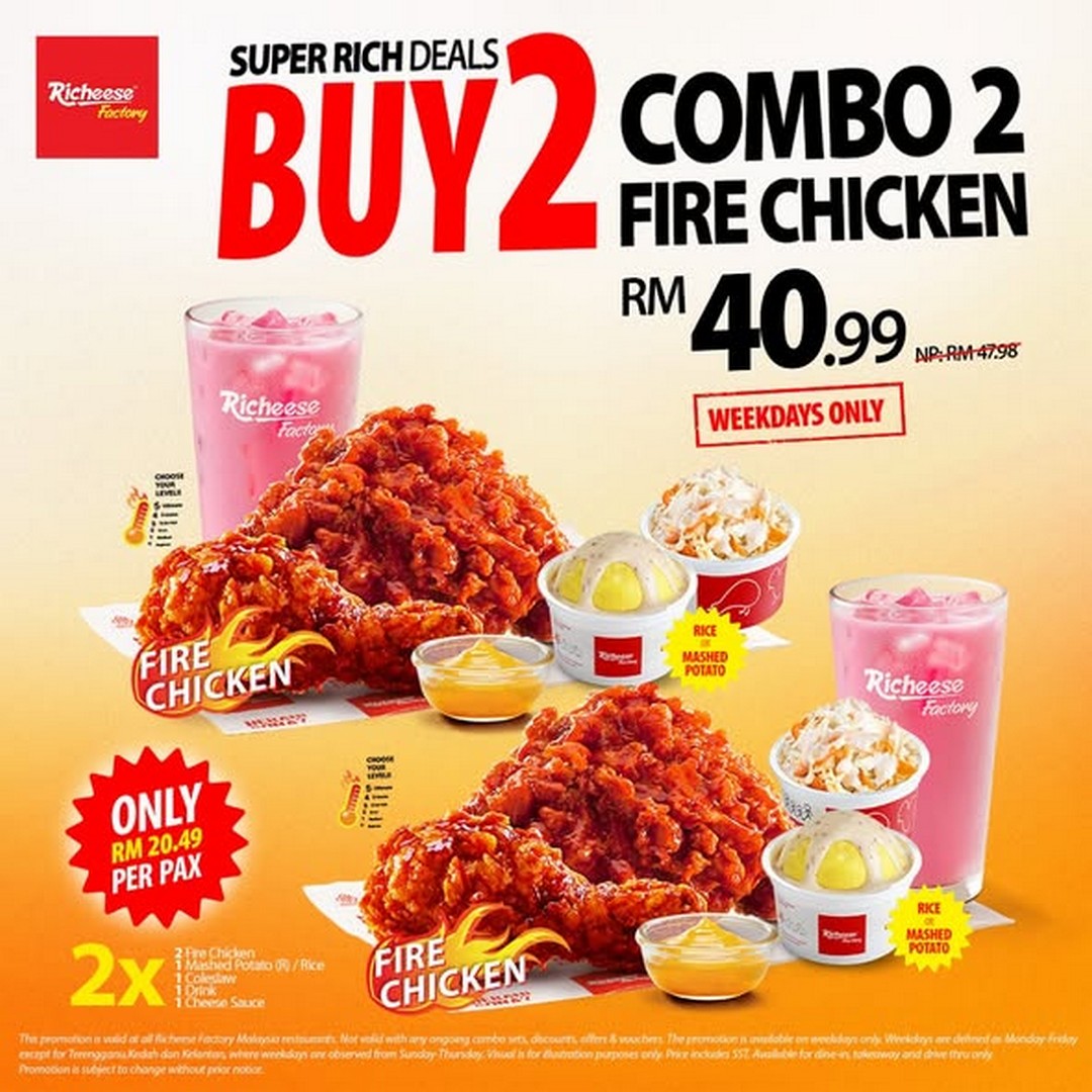 Richeese-Factory-Malaysia-June-Deals-Unlocked-3 12 June 2026 onwards: Richeese Factory Malaysia June Deals Unlocked, Promotion on Fire Chicken Combos with Free Chicken Bites, Drink Upsize and Ice Cream Giveaway