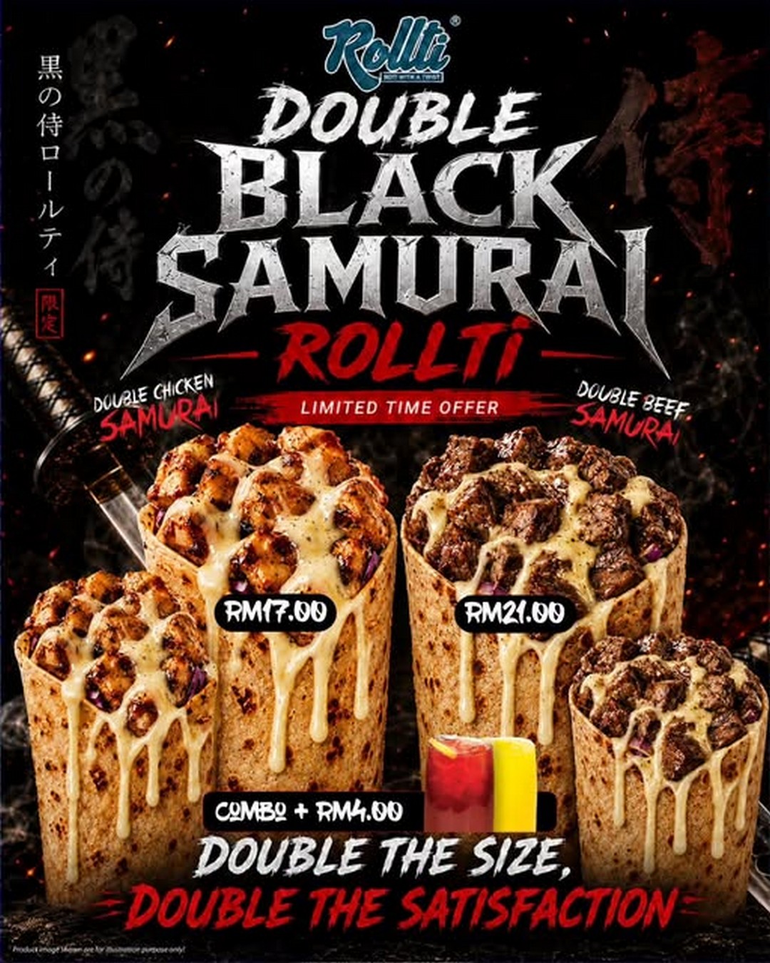 Rollti-Malaysia-Double-Black-Samurai-Promotion 22 June 2026 onwards: Rollti Malaysia Double Black Samurai Promotion, Limited-Time Meat Feast Deal at Affordable Prices