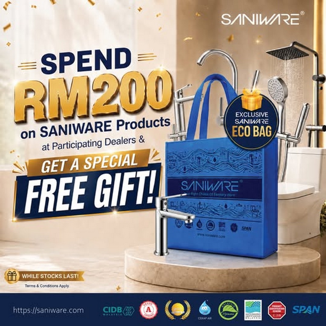 Saniware-Malaysia-Spend-RM200-Get-Free-Eco-Bag-Promotion 18 June 2026 onwards: Saniware Malaysia, Spend RM200 Get Free Eco Bag Promotion, Bathroom and Kitchen Essentials Reward Campaign