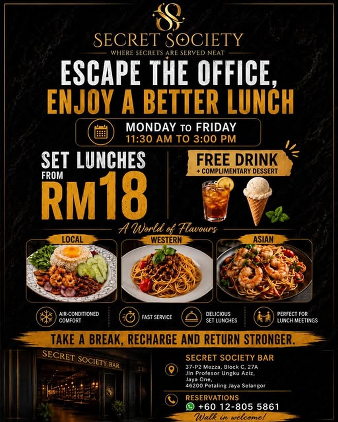 Secret-Society-Malaysia-Set-Lunch-Promotion-at-Jaya-One 22 June 2026 onwards: Secret Society Malaysia Set Lunch Promotion at Jaya One – Enjoy Complete Lunch Sets from RM18 with FREE Drink and Complimentary Dessert