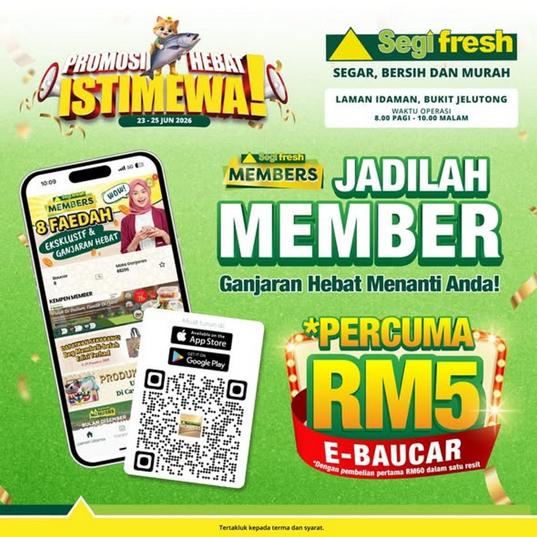 Segi-Fresh-Idaman-Yard-Bukit-Jelutong-Grand-Opening-Promotion-3 23-25 June 2026: Segi Fresh Idaman Yard Bukit Jelutong Grand Opening Promotion with RM5 e-Voucher, Member Discounts and Fresh Market Deals in Selangor