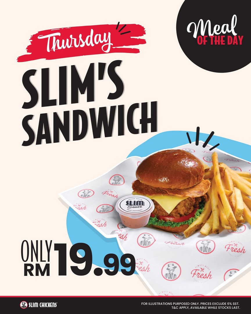 Slim-Chickens-Malaysia-Meal-Of-The-Day-Promotion-4 16 June 2026 onwards: Slim Chickens Malaysia Meal Of The Day Promotion – Enjoy Your Favourite Chicken Meals for Only RM19.9