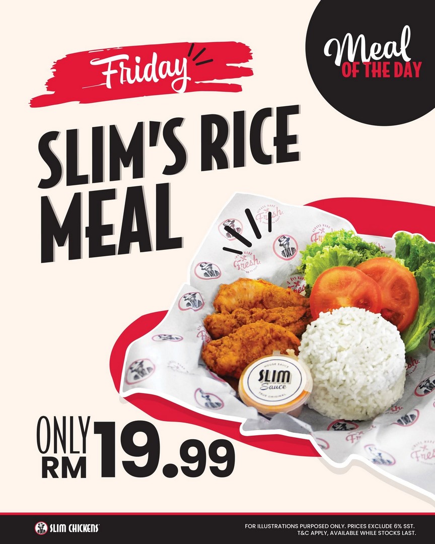 Slim-Chickens-Malaysia-Meal-Of-The-Day-Promotion-5 16 June 2026 onwards: Slim Chickens Malaysia Meal Of The Day Promotion – Enjoy Your Favourite Chicken Meals for Only RM19.9