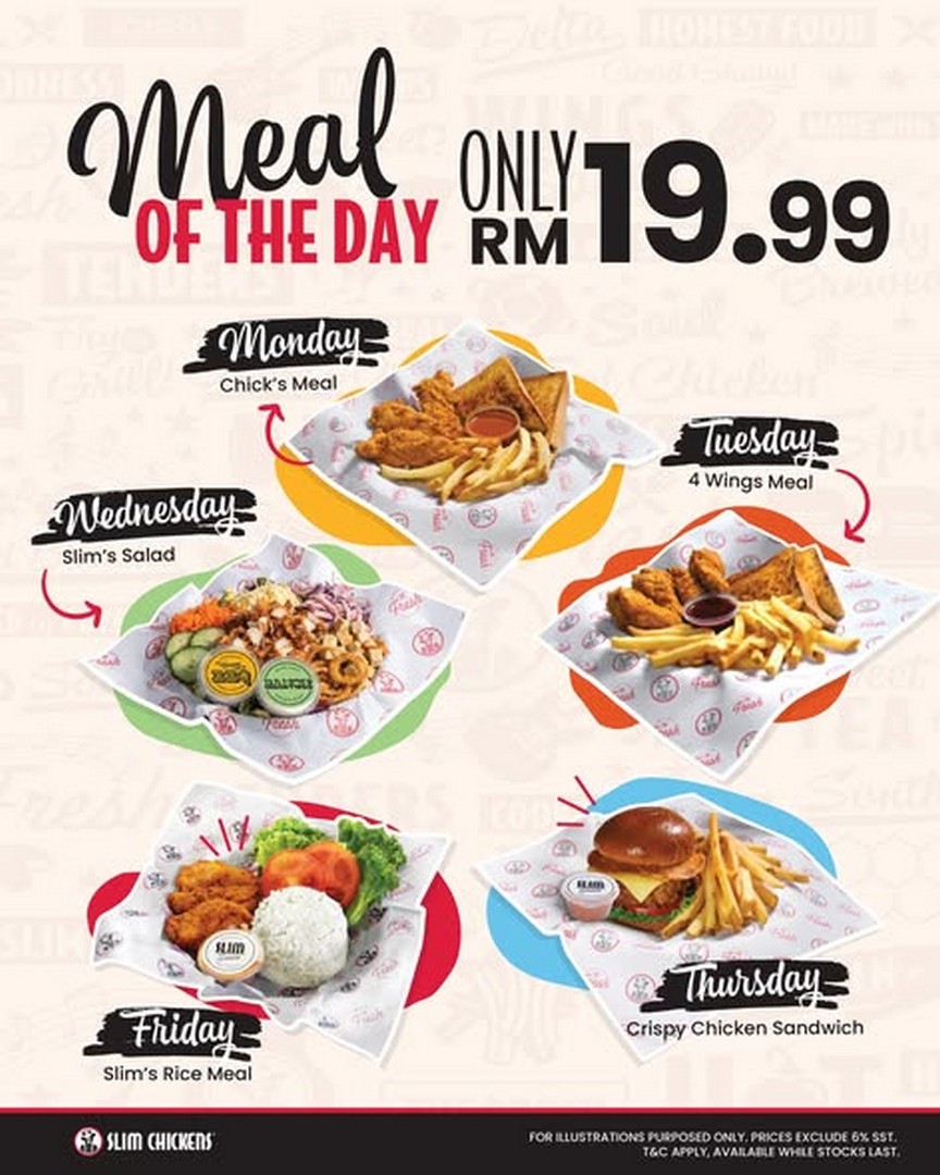 Slim-Chickens-Malaysia-Meal-Of-The-Day-Promotion 16 June 2026 onwards: Slim Chickens Malaysia Meal Of The Day Promotion – Enjoy Your Favourite Chicken Meals for Only RM19.9