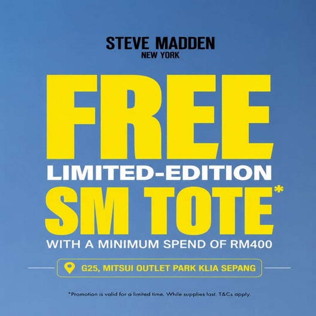 Steve-Madden-Mitsui-Outlet-Park-KLIA-Sepang-June-Special-Promotion 15-21 June 2026: Steve Madden Mitsui Outlet Park KLIA Sepang June Special Promotion – Complimentary Limited-Edition Summer Tote Bag with RM400 Spend Reward Event