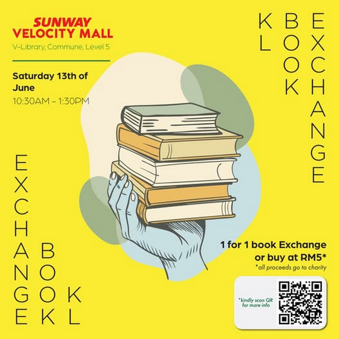 Sunway-Velocity-Mall-KL-Book-Exchange-Book-Swap-Event-with-Charity-Sale 13 June 2026: Sunway Velocity Mall KL Book Exchange, Book Swap Event with Charity Sale