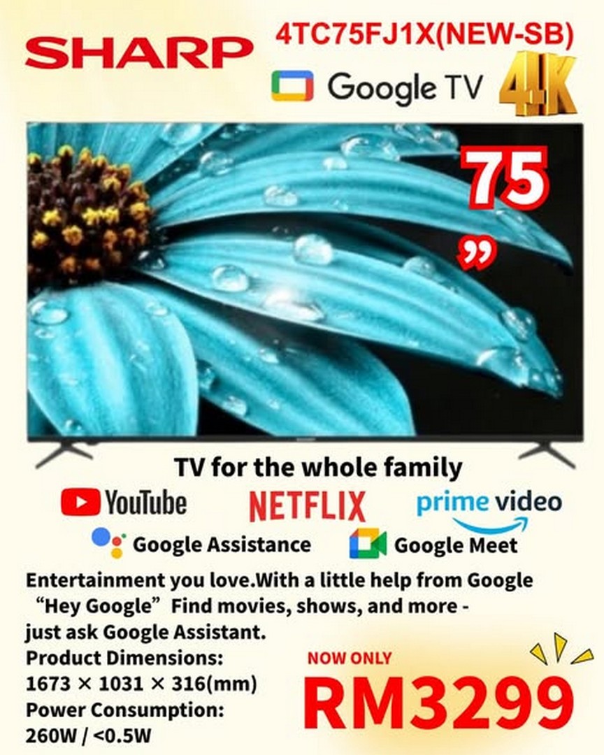 T-POT-Malaysia-SHARP-4K-Google-TV-Clearance-Sale 11 June 2026 onwards: T-POT Malaysia SHARP 4K Google TV Clearance Sale Promotion – Upgrade Your Home Entertainment for Only RM3,299 at T-POT Kota Kemuning
