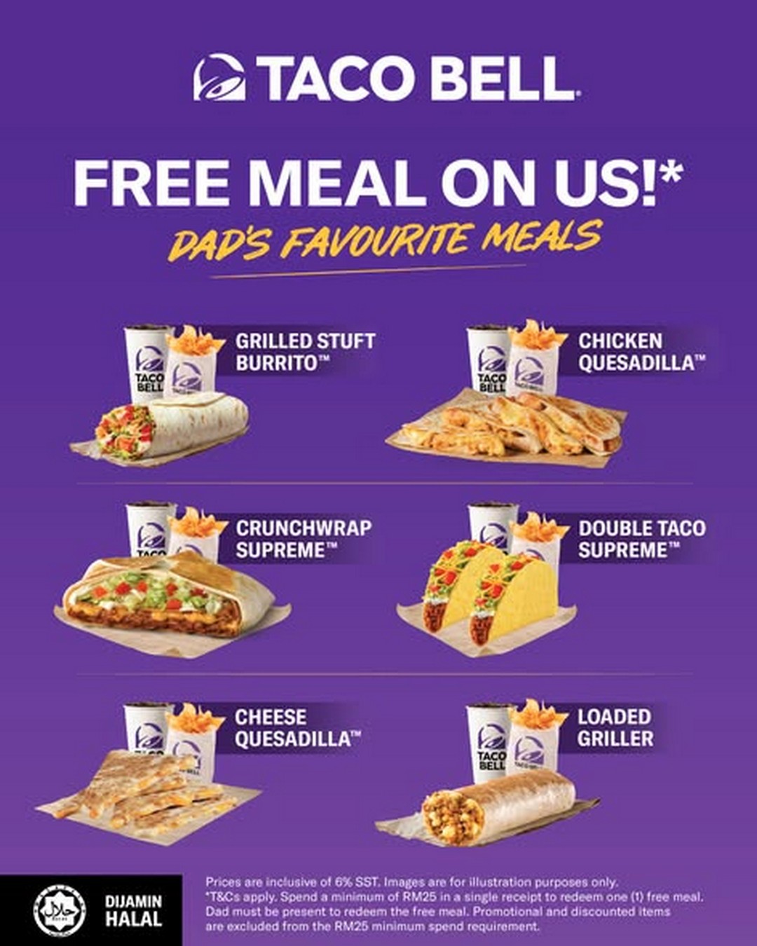 Taco-Bell-Malaysia-Fathers-Day-Promotion-1-1 20-21 June 2026: Taco Bell Malaysia Father's Day Promotion – Dads Eat Free with Minimum RM25 Spend This Weekend