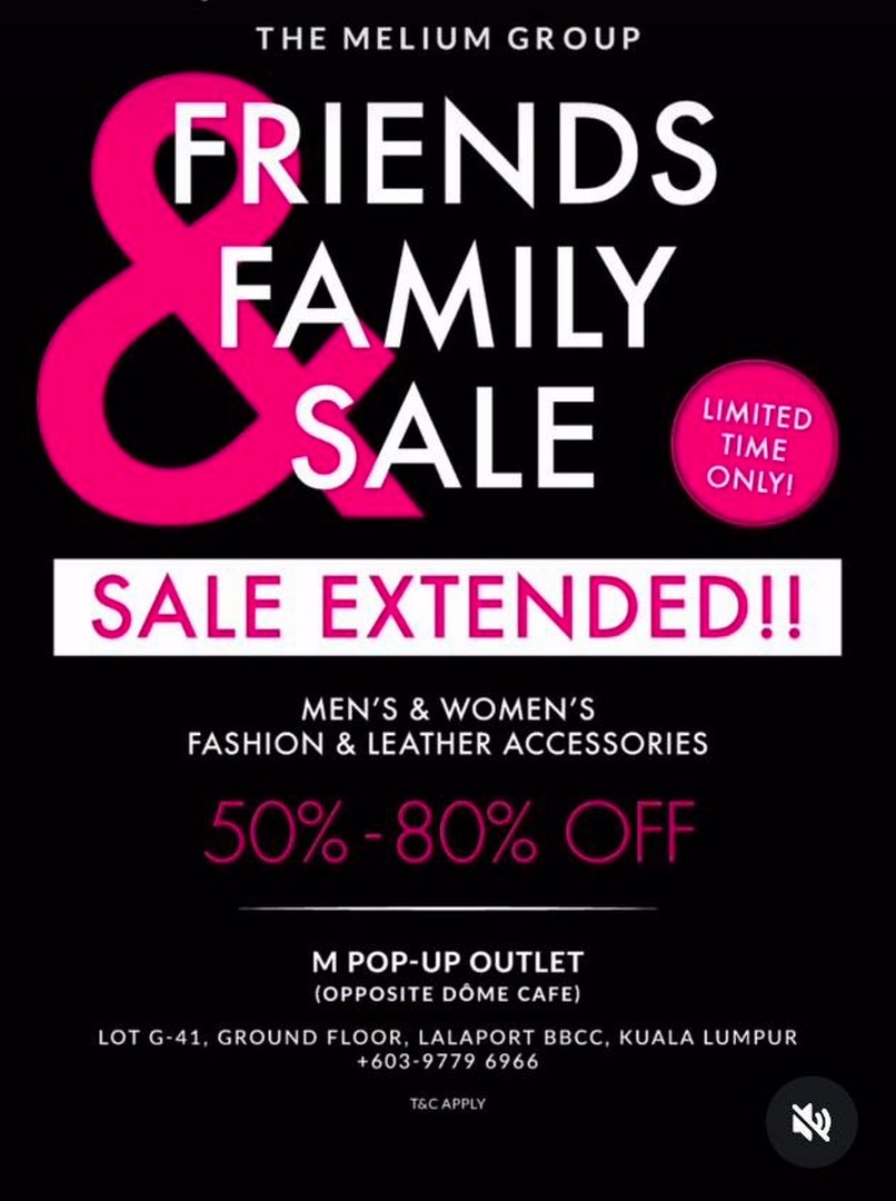 The-Melium-Group-Friends-Family-Sale-Extended 24 June 2026 onwards: The Melium Group Friends & Family Sale Extended – Enjoy Up to 80% OFF Premium Fashion and Leather Accessories Promotion at Lalaport BBCC Kuala Lumpur