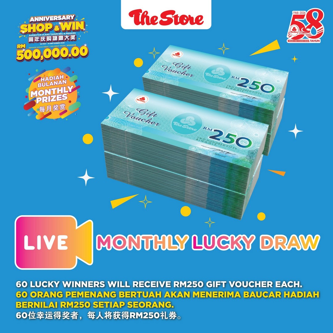 The-Store-Malaysia-58th-Anniversary-Shop-Win-Promotion-5 22 May – 16 September 2026: The Store Malaysia 58th Anniversary Shop & Win Promotion – Spend RM50 and Stand a Chance to Drive Home a Proton e.MAS 5, Proton Saga and More