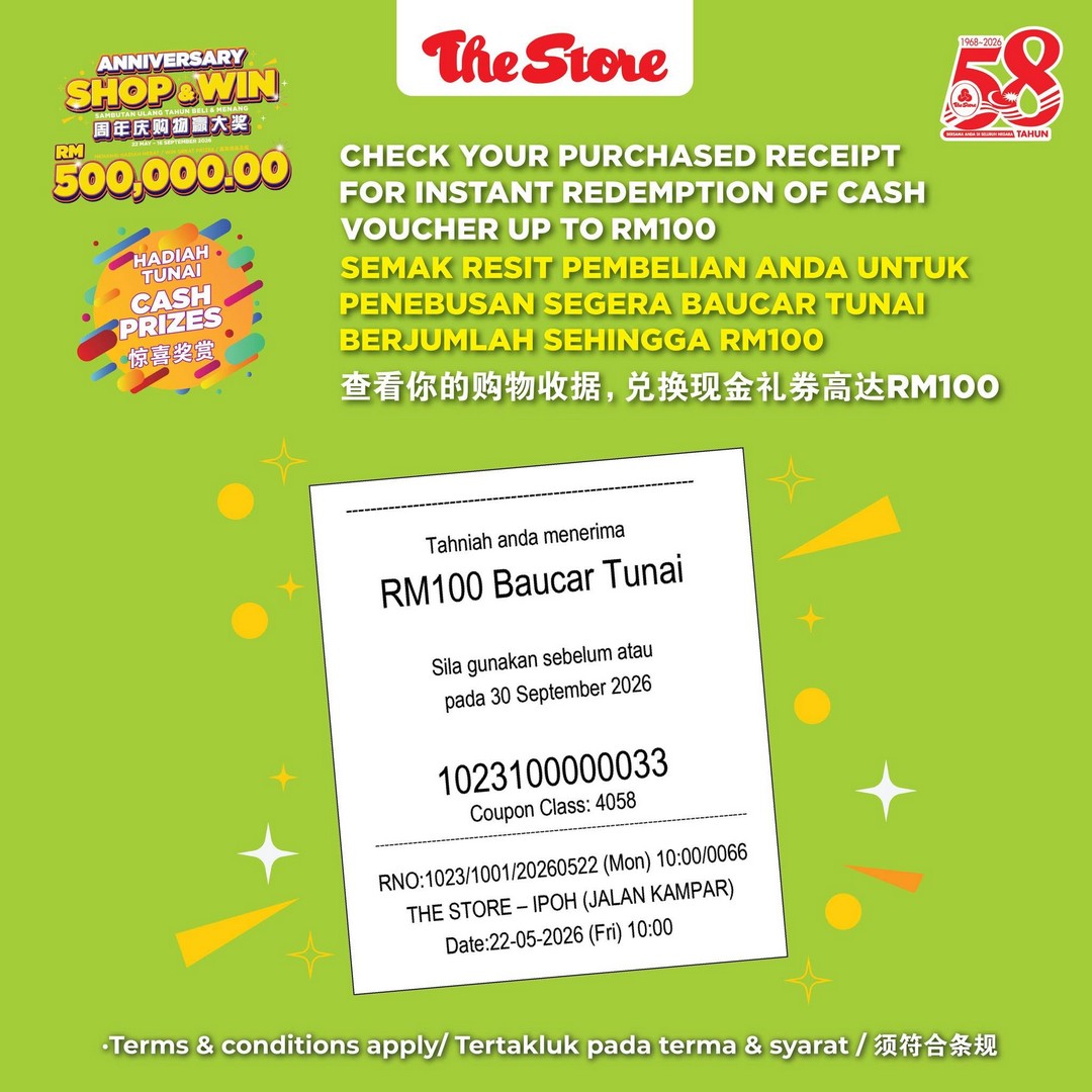 The-Store-Malaysia-58th-Anniversary-Shop-Win-Promotion-6 22 May – 16 September 2026: The Store Malaysia 58th Anniversary Shop & Win Promotion – Spend RM50 and Stand a Chance to Drive Home a Proton e.MAS 5, Proton Saga and More