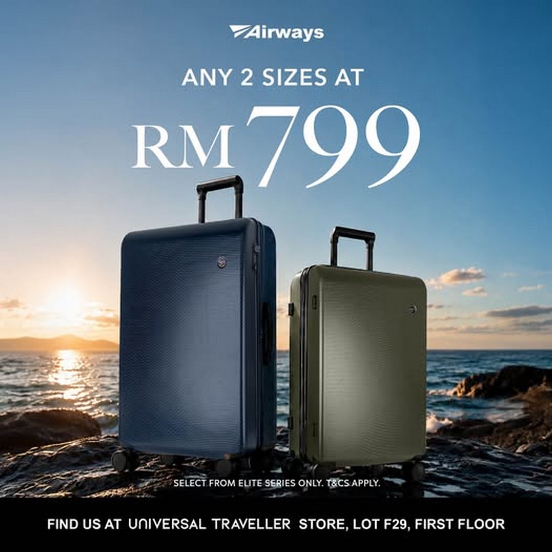 Universal-Traveller-June-Special-Promotion-Choose-Any-2-Sizes-for-RM799 1–30 June 2026: Universal Traveller June Special Promotion: Choose Any 2 Sizes for RM799 at Mitsui Outlet Park KLIA Sepang, Limited-Time Luggage Deal