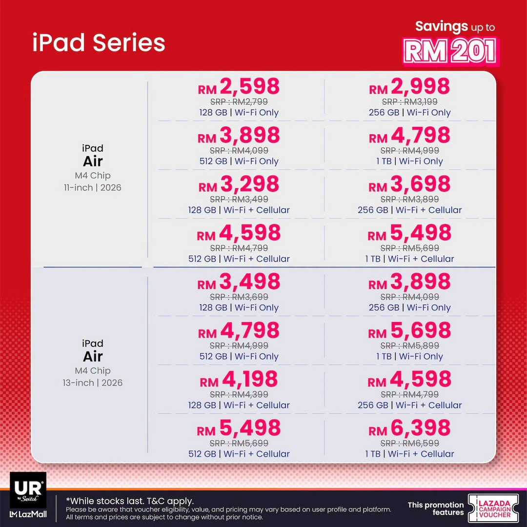 Urban-Republic-Lazada-25.5-PayDay-Sale-4 24-27 June 2026: Urban Republic Lazada 25.5 PayDay Sale – Enjoy Up to RM2,164 OFF on Popular Tech Gadgets and Accessories Promotion