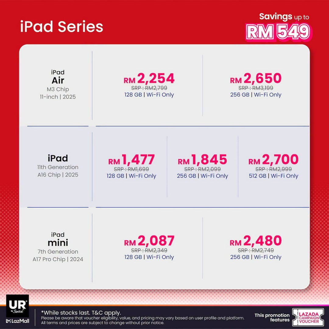 Urban-Republic-Lazada-25.5-PayDay-Sale-5 24-27 June 2026: Urban Republic Lazada 25.5 PayDay Sale – Enjoy Up to RM2,164 OFF on Popular Tech Gadgets and Accessories Promotion