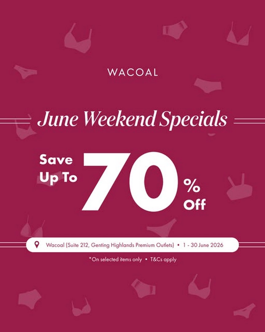 Wacoal-Factory-Outlet-Special-Sale-at-Genting-Highlands-Premium-Outlets 1–30 June 2026: Wacoal Factory Outlet Special Sale at Genting Highlands Premium Outlets, Up to 70% Off Lingerie & Essentials Promotion