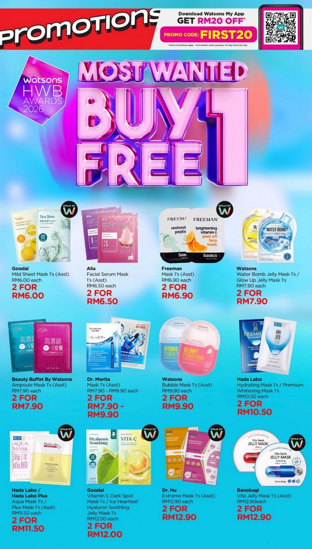 Watsons-Buy-1-Free-1-Promotion-–-Stock-Up-on-Beauty-Health-2 23 June – 22 July 2026: Watsons Buy 1 Free 1 Promotion – Stock Up on Beauty, Health and Wellness Essentials with Incredible Savings