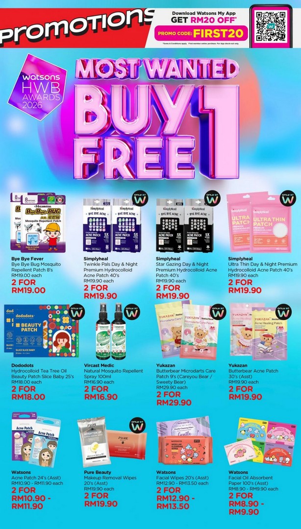 Watsons-Buy-1-Free-1-Promotion-–-Stock-Up-on-Beauty-Health-6 23 June – 22 July 2026: Watsons Buy 1 Free 1 Promotion – Stock Up on Beauty, Health and Wellness Essentials with Incredible Savings