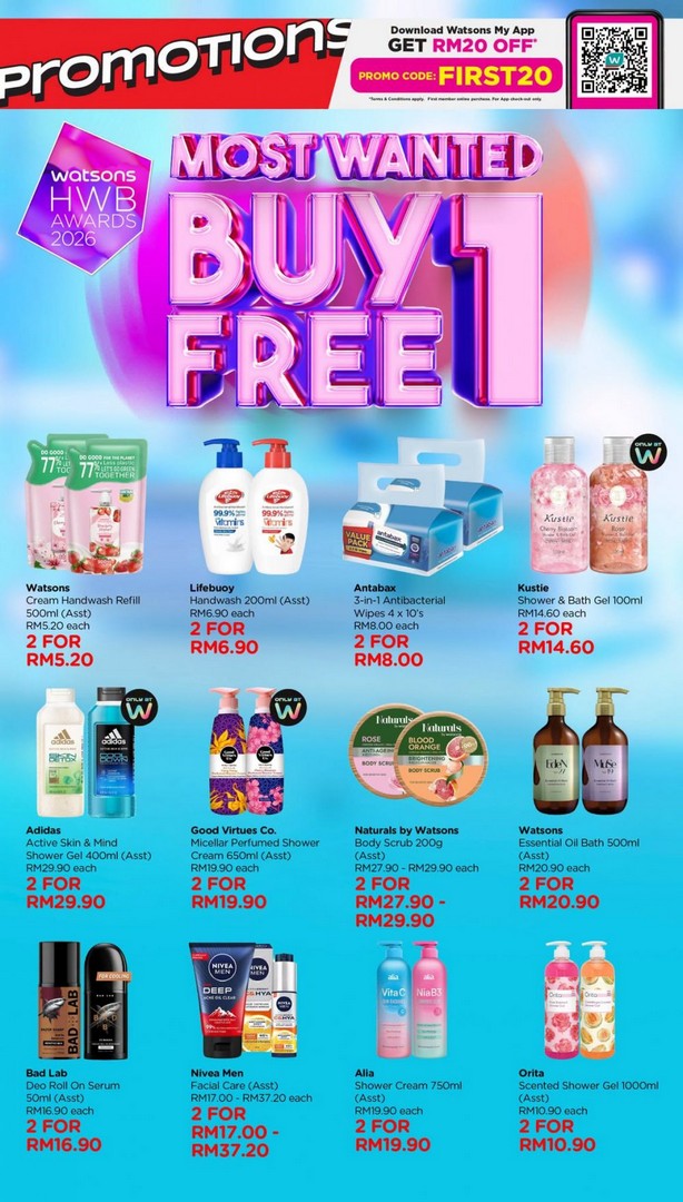 Watsons-Buy-1-Free-1-Promotion-–-Stock-Up-on-Beauty-Health-9 23 June – 22 July 2026: Watsons Buy 1 Free 1 Promotion – Stock Up on Beauty, Health and Wellness Essentials with Incredible Savings