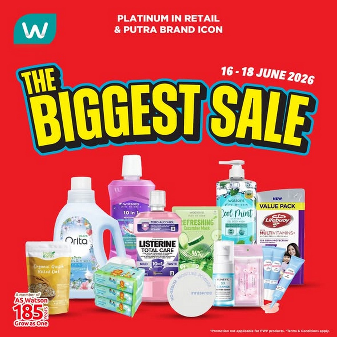 Watsons-Malaysia-Mega-Health-Beauty-Promotion 16–18 June 2026: Watsons Malaysia Mega Health & Beauty Promotion – Deals as Low as 3 for RM8 Plus Chance to Win RM80,000 Worth of Cuckoo Appliances