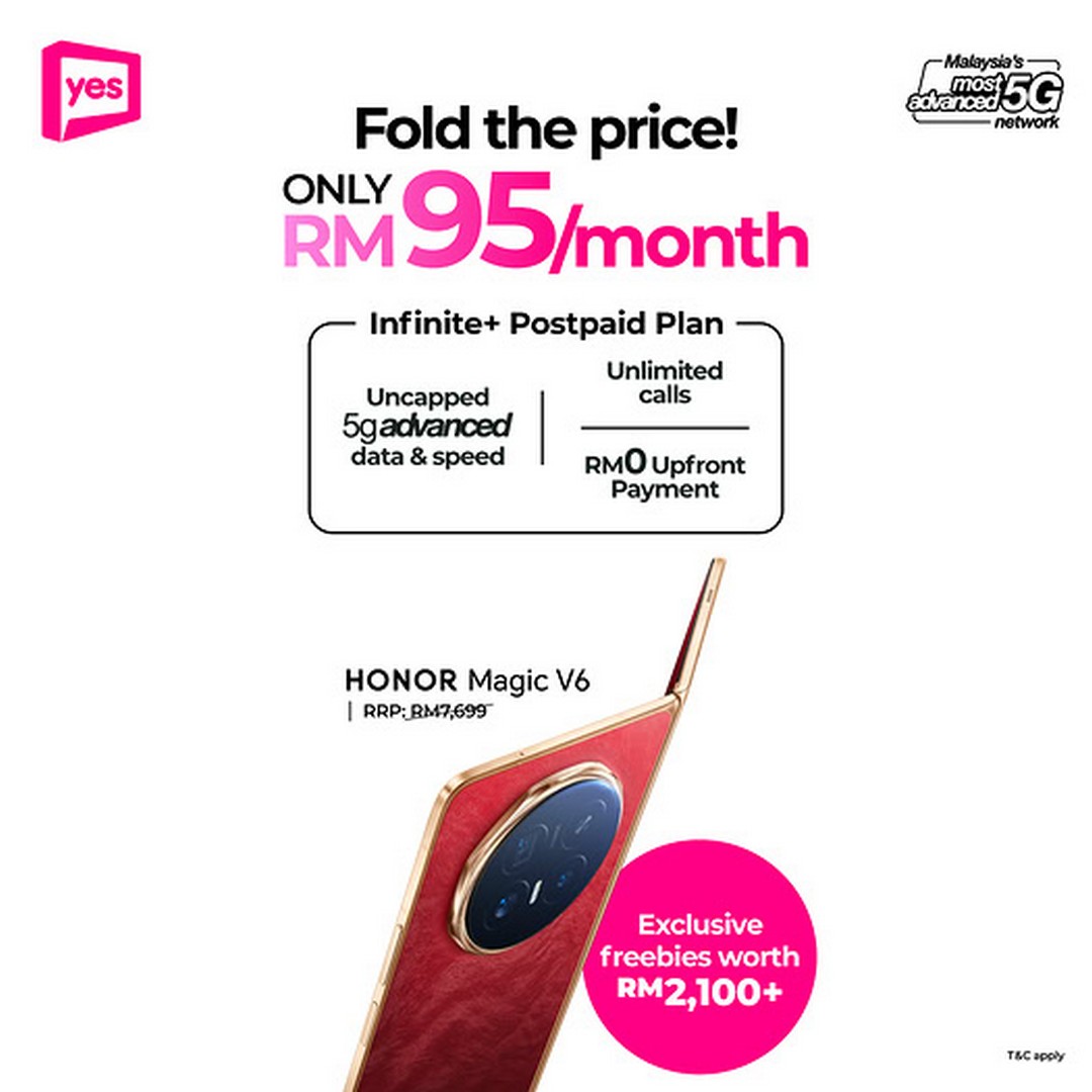 Yes-Malaysia-HONOR-Magic-V6-Promotion 22 June 2026 onwards: Yes Malaysia HONOR Magic V6 Promotion – Own the Latest Foldable Smartphone from Only RM95 per Month with Exclusive Free Protection Benefits