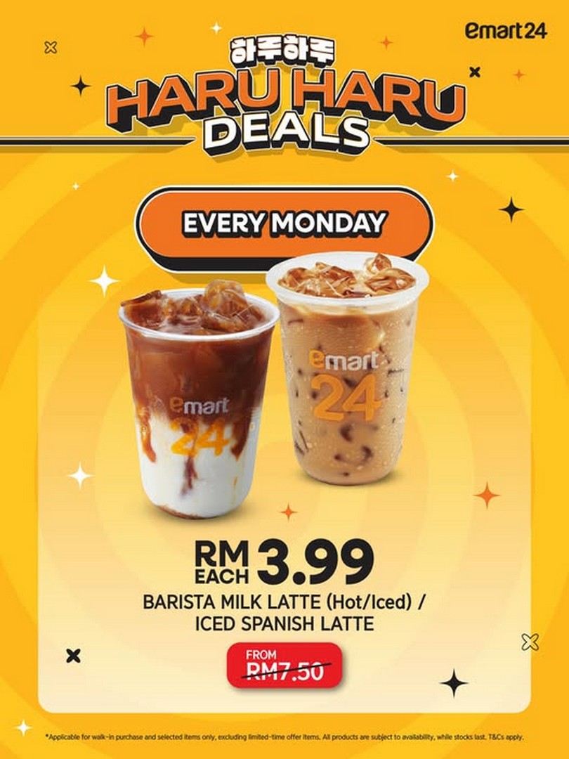 emart24-RM3.99-Barista-Coffee-Monday-Deal 16 June 2026 Onwards: emart24 RM3.99 Barista Coffee Monday Deal: Affordable Milk Latte & Spanish Latte Promotion in Malaysia