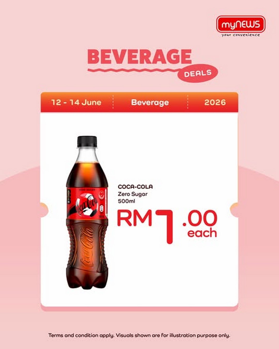 myNEWS-Malaysia-Coca-Cola-Zero-Sugar-RM1-Flash-Deal 12–14 June 2026: myNEWS Malaysia Coca-Cola Zero Sugar RM1 Flash Deal and Fuze Tea Buy 1 Free 1 Promotion