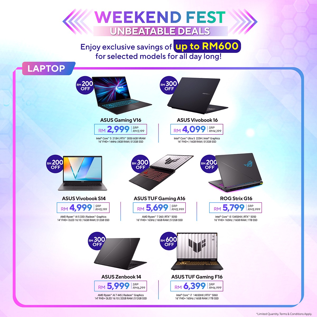 3 25 June-31 August 2026: ASUS & ROG Fest, Save Up to RM600, Get Up to RM250 Touch 'n Go Rewards & Happy Hour Deals