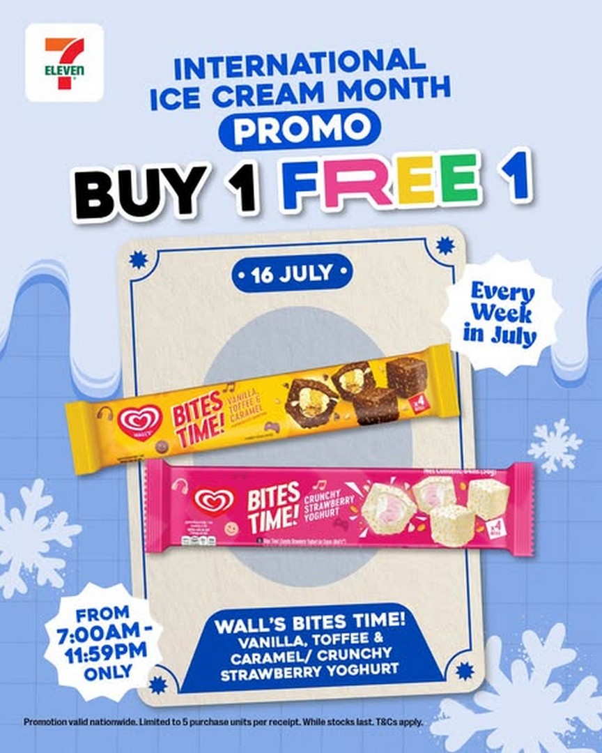 7-Eleven-Malaysia-Walls-Bites-Time-Buy-1-Free-1-Promotion-1 16 July 2026: 7-Eleven Malaysia Wall’s Bites Time Buy 1 Free 1 Promotion – One-Day Frozen Treat Deal at Participating Stores