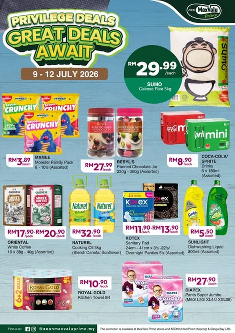 AEON-Malaysia-Midweek-Privilege-Deals-Promotion-1 9-12 July 2026: AEON Malaysia Midweek Privilege Deals Promotion at AEON MaxValu Prime – Save More on Groceries, Fresh Food and Household Essentials