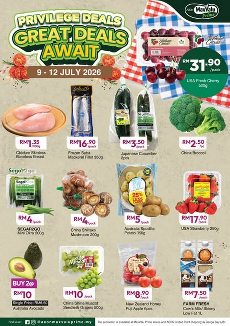 AEON-Malaysia-Midweek-Privilege-Deals-Promotion 9-12 July 2026: AEON Malaysia Midweek Privilege Deals Promotion at AEON MaxValu Prime – Save More on Groceries, Fresh Food and Household Essentials