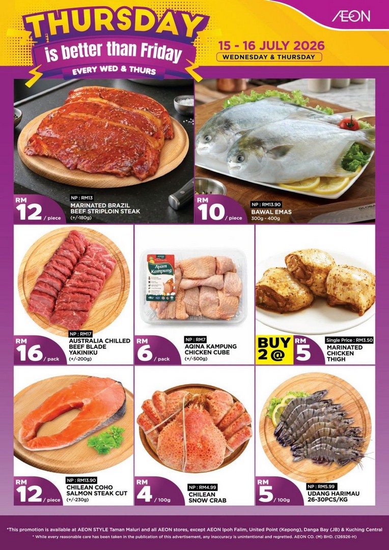 AEON-Malaysia-Wednesday-Thursday-Grocery-Promotion 15-16 July 2026: AEON Malaysia Wednesday & Thursday Grocery Promotion – Buy 2 Chicken Thighs for RM5 and Enjoy Fresh Mid-Week Savings