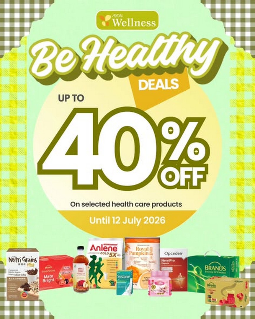 AEON-Wellness-Healthcare-Essentials-Promotion 9-12 July 2026: AEON Wellness Healthcare Essentials Promotion – Enjoy Up to 40% OFF Selected Health and Personal Care Deals in Malaysia