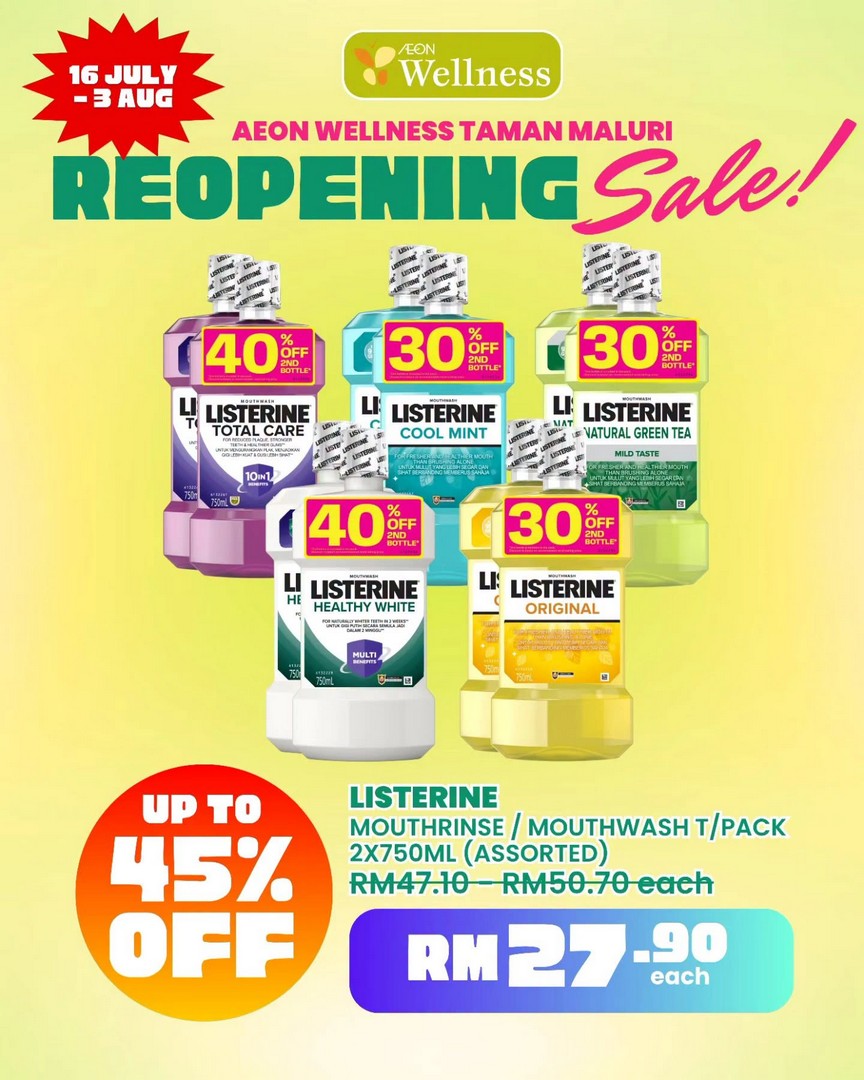 AEON-Wellness-Taman-Maluri-Reopening-Promotion-12 16 July-3 August 2026: AEON Wellness Taman Maluri Reopening Promotion, Enjoy Up To 50% Off Beauty, Health & Wellness Essentials Sale