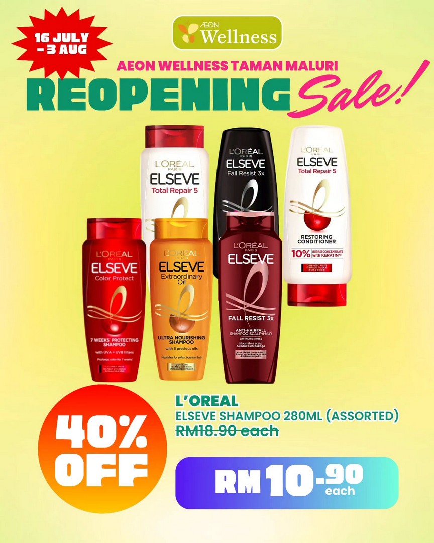 AEON-Wellness-Taman-Maluri-Reopening-Promotion-14 16 July-3 August 2026: AEON Wellness Taman Maluri Reopening Promotion, Enjoy Up To 50% Off Beauty, Health & Wellness Essentials Sale