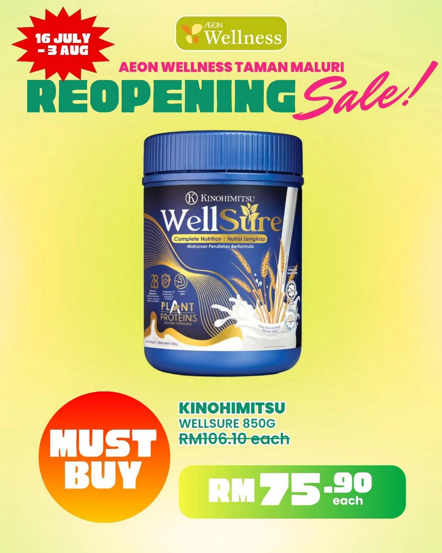 AEON-Wellness-Taman-Maluri-Reopening-Promotion-18 16 July-3 August 2026: AEON Wellness Taman Maluri Reopening Promotion, Enjoy Up To 50% Off Beauty, Health & Wellness Essentials Sale