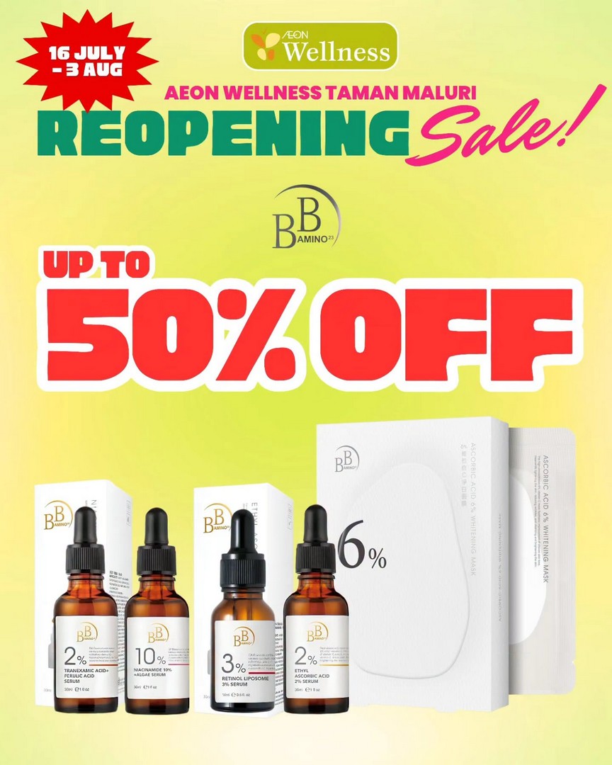 AEON-Wellness-Taman-Maluri-Reopening-Promotion-4 16 July-3 August 2026: AEON Wellness Taman Maluri Reopening Promotion, Enjoy Up To 50% Off Beauty, Health & Wellness Essentials Sale