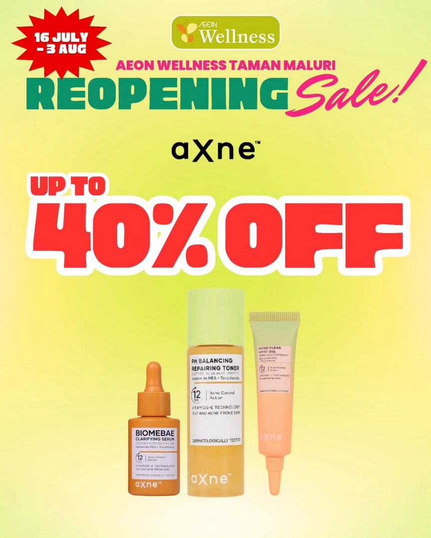 AEON-Wellness-Taman-Maluri-Reopening-Promotion-7 16 July-3 August 2026: AEON Wellness Taman Maluri Reopening Promotion, Enjoy Up To 50% Off Beauty, Health & Wellness Essentials Sale