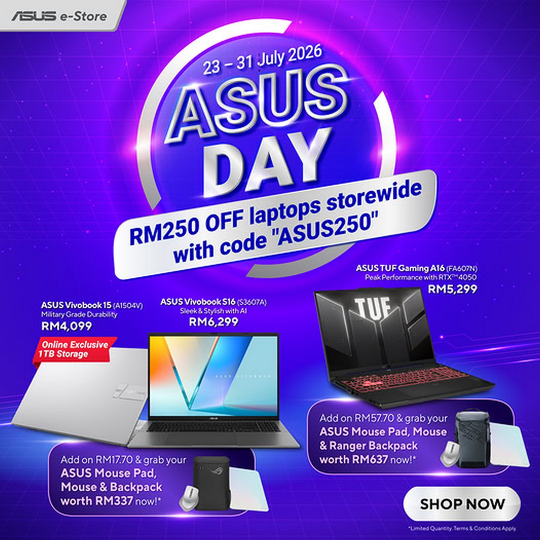 ASUS-Malaysia-RM250-Off-Laptop-Promotion Now till 31 July 2026: ASUS Malaysia RM250 Off Laptop Promotion with Storewide Laptop Deals, PWP Bundles and Free Delivery Offer