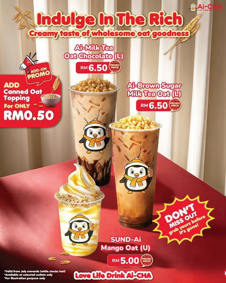 Ai-CHA-Malaysia-Introduces-NEW-Canned-Oat-Limited-Series-Promotion 1 July 2026 onwards: Ai-CHA Malaysia Introduces NEW Canned Oat Limited Series Promotion with Drinks from RM5 at Selected West Malaysia Outlets