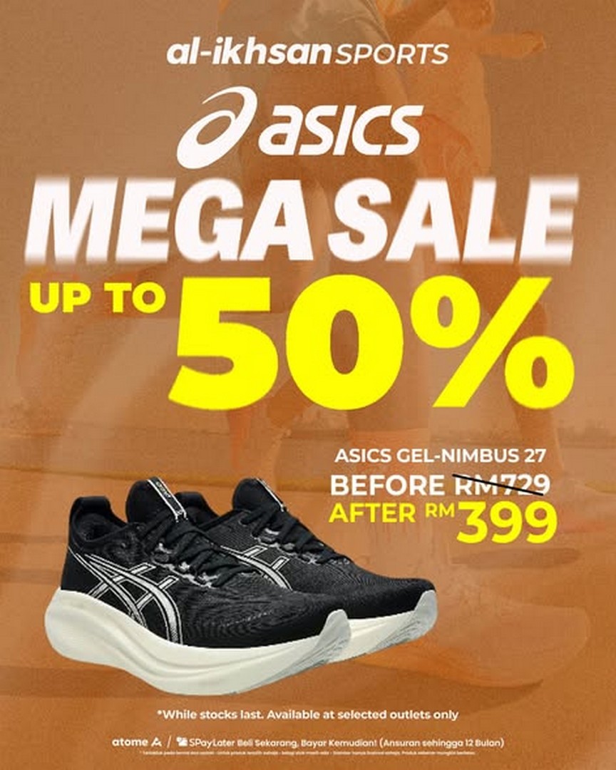 Al-Ikhsan-Sports-ASICS-Mega-Sale-2 31 July 2026 onwards: Al-Ikhsan Sports ASICS Mega Sale Promotion, Up To 50% Off Running Shoes With Free RM29 Socks Giveaway